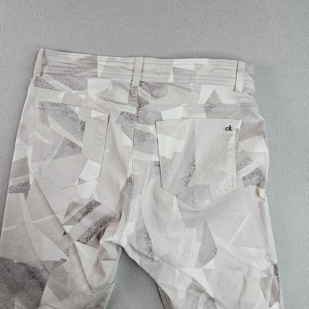 Calvin Klein Skinny Jeans Women 31W Grey Printed Zip Ankle Skinny Fit‎ Zip Fly - Picture 9 of 13